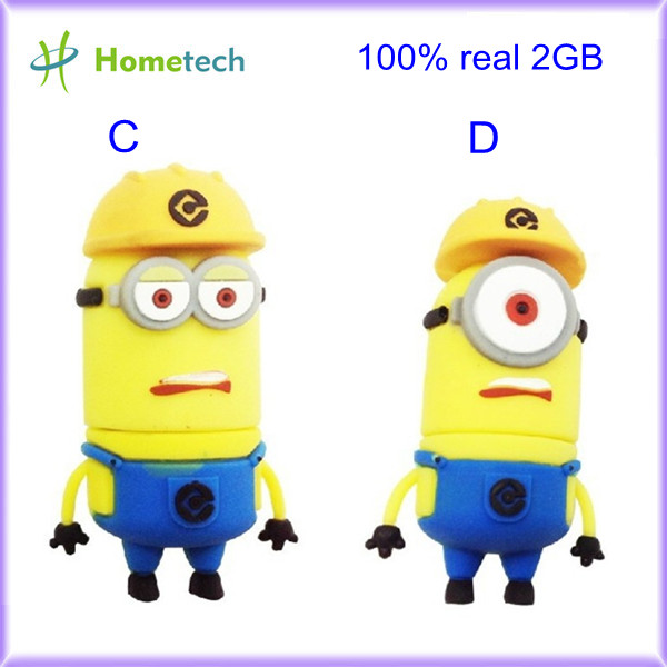 Two workers New Minions Cartoon Gift USB 2.0 Memory Flash