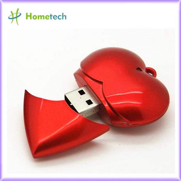 Plastic red heart usb flash drive, heart shape usb 2.0