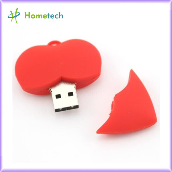 PVC heart USB flash drive 1GB 2.0 stick
