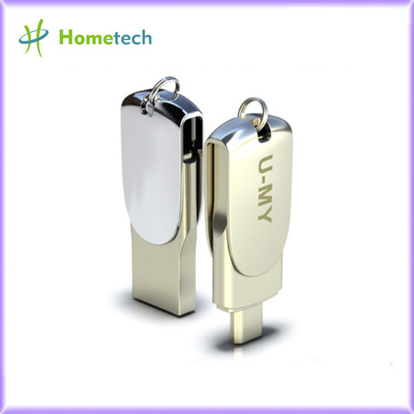 OTG USB flash drive with keyring for business gift